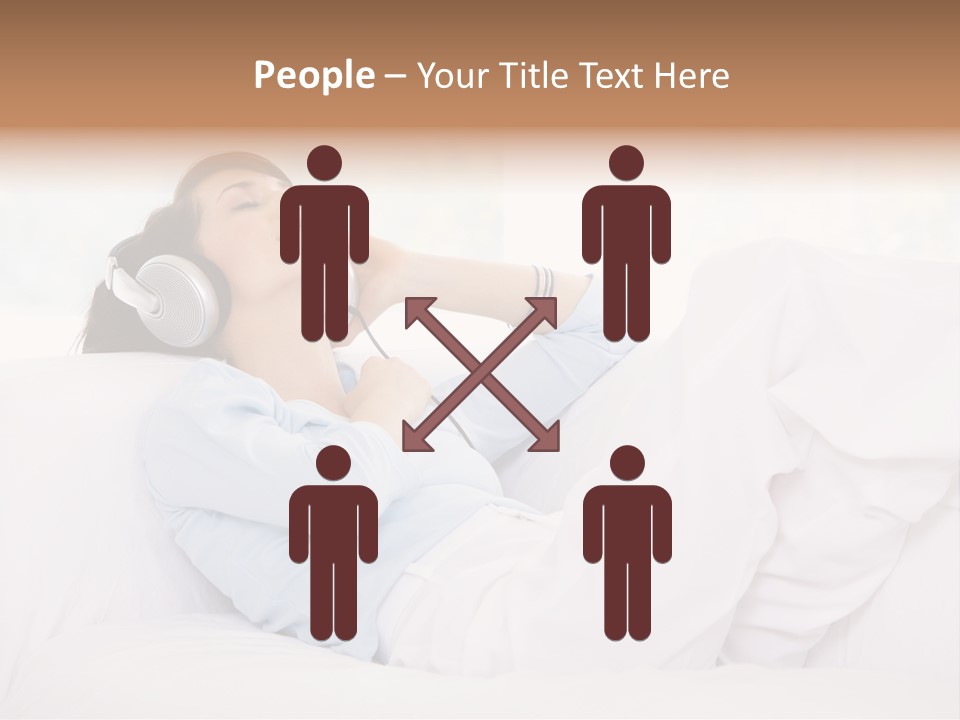 Hair Headphones Lifestyle PowerPoint Template