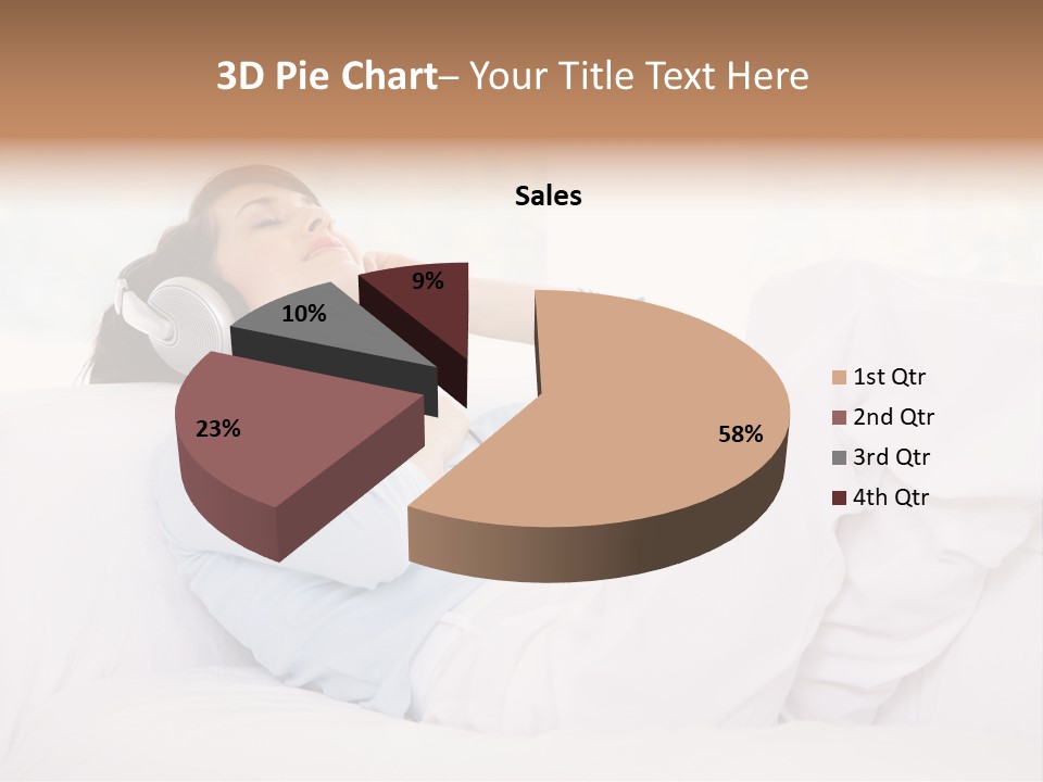 Hair Headphones Lifestyle PowerPoint Template