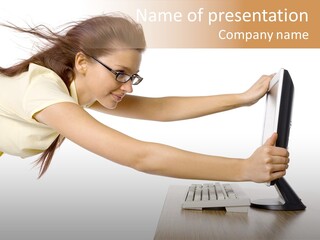 Shocked Desk White PowerPoint Template