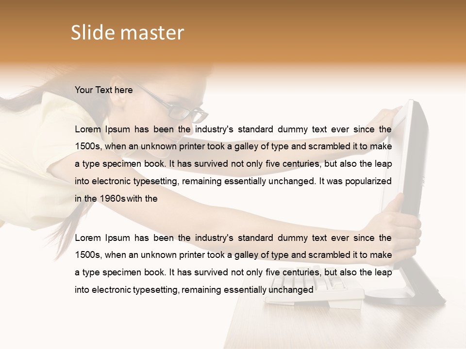 Shocked Desk White PowerPoint Template