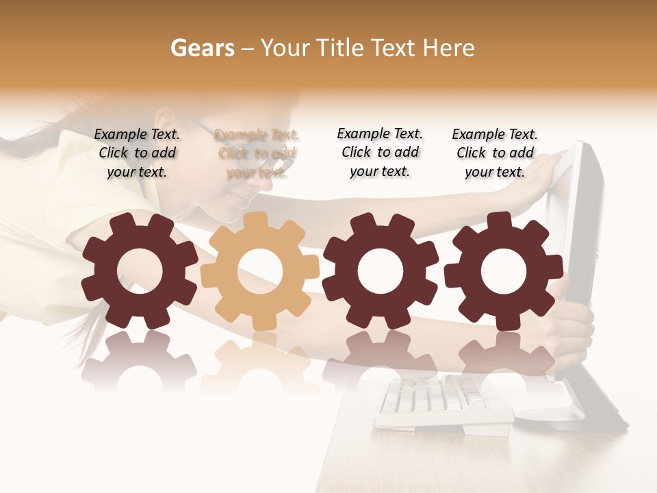 Shocked Desk White PowerPoint Template