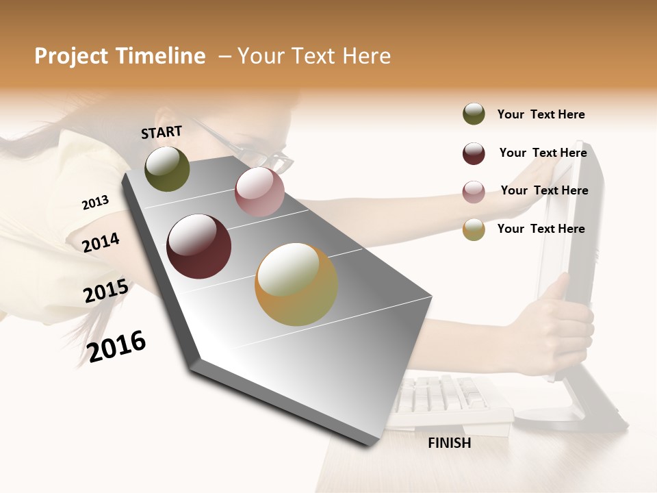 Shocked Desk White PowerPoint Template