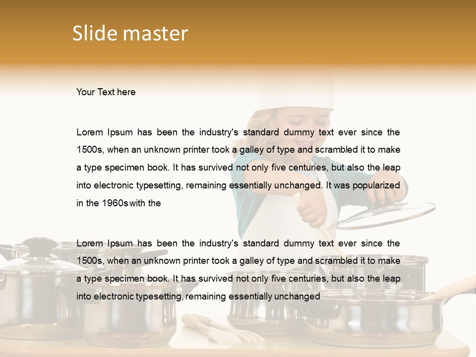 Wooden Girl Apron PowerPoint Template