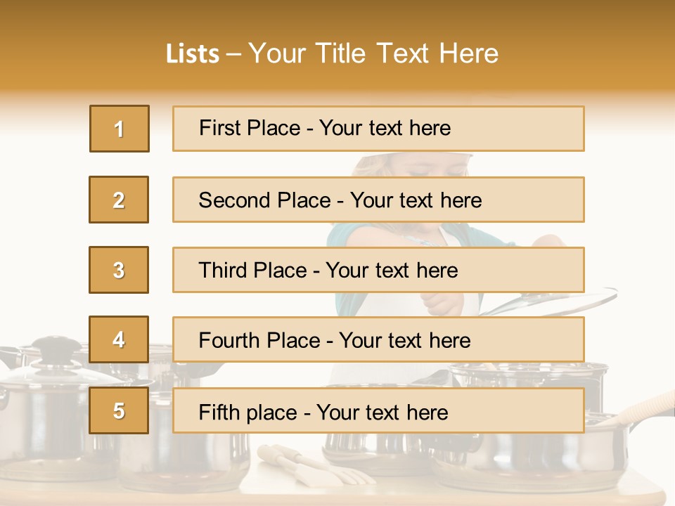 Wooden Girl Apron PowerPoint Template