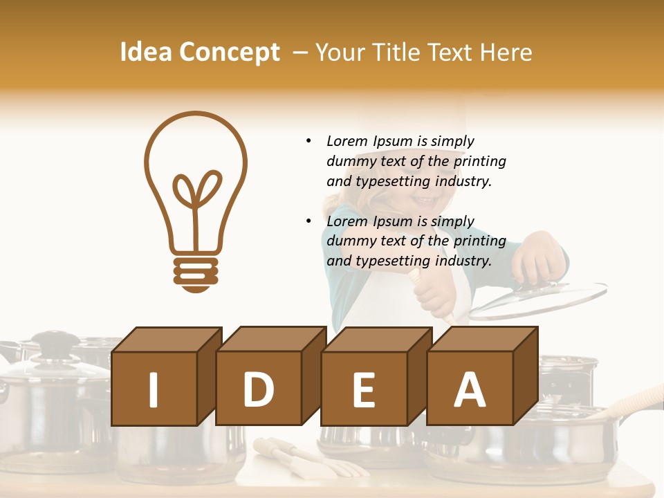 Wooden Girl Apron PowerPoint Template