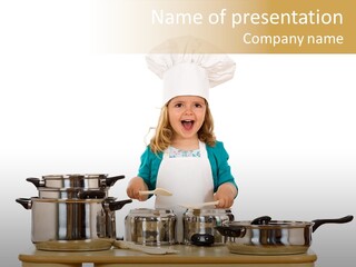 Wooden Girl Food PowerPoint Template