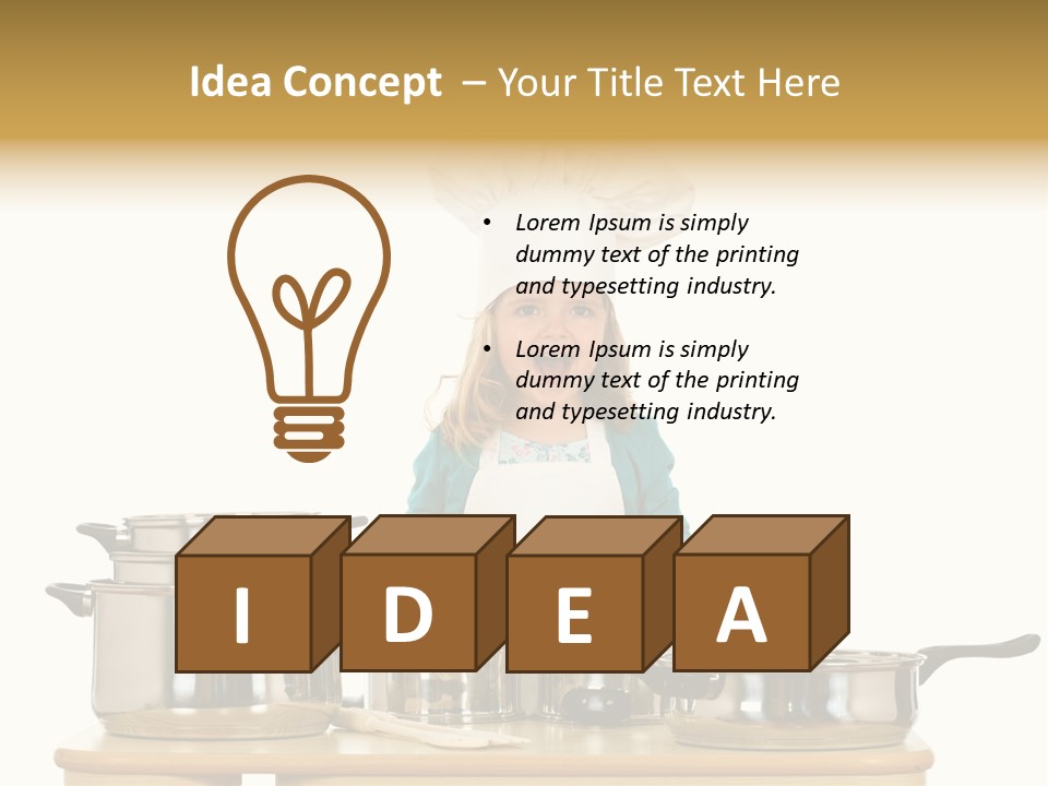 Wooden Girl Food PowerPoint Template