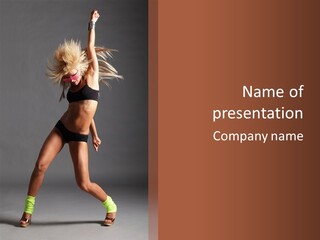 Performer Female Disco PowerPoint Template