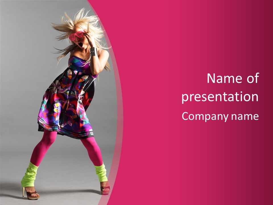 Blond Young Performer PowerPoint Template