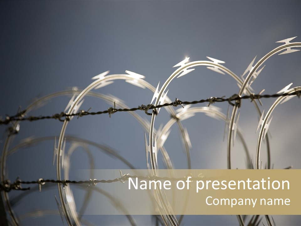 Protection Torture Barbed PowerPoint Template