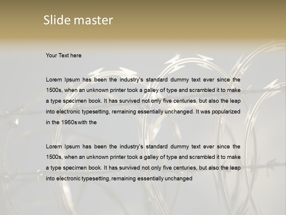 Protection Torture Barbed PowerPoint Template