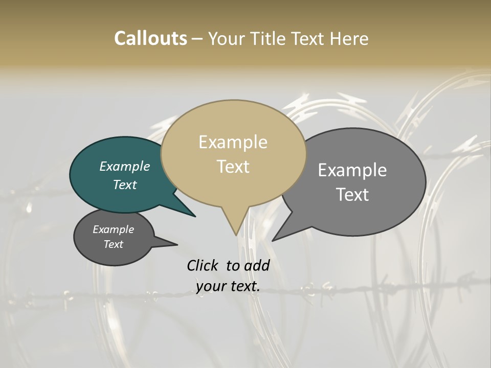 Protection Torture Barbed PowerPoint Template