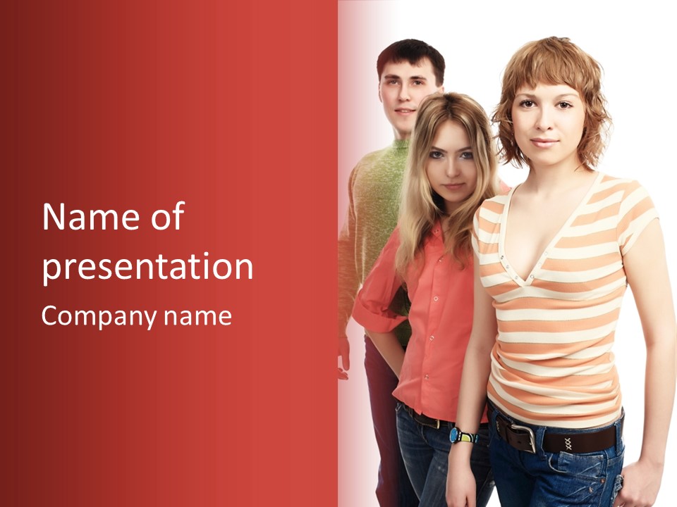 A Group Of People Standing Next To Each Other PowerPoint Template