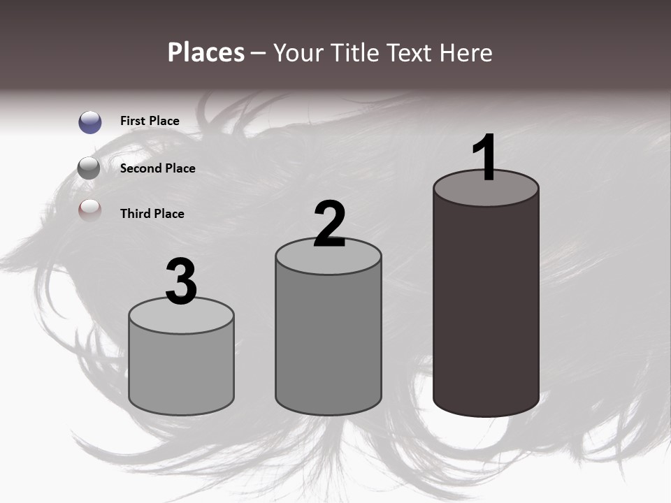 A Close Up Of A Black Hair On A White Background PowerPoint Template