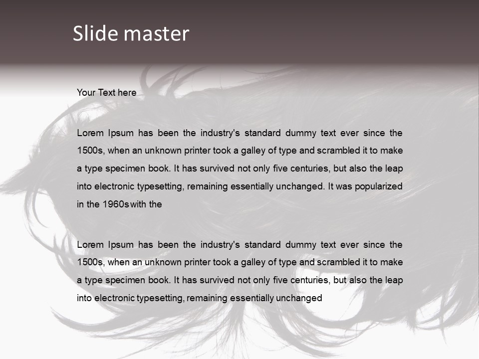 A Close Up Of A Black Hair On A White Background PowerPoint Template