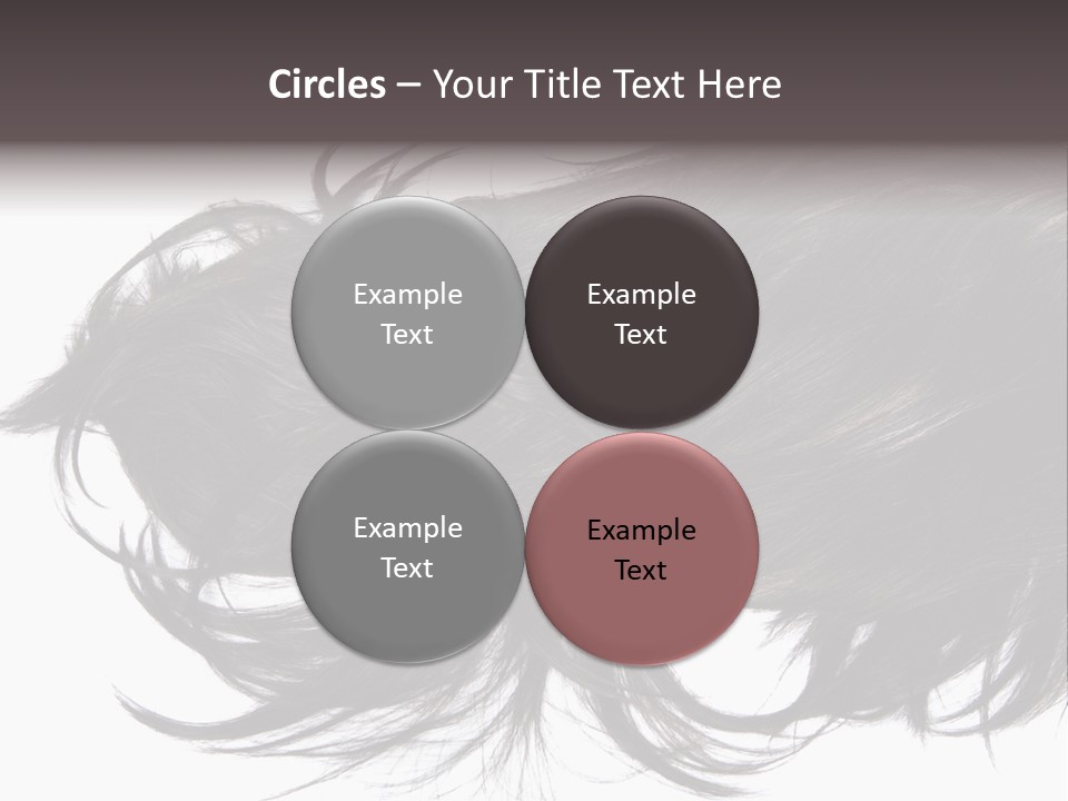 A Close Up Of A Black Hair On A White Background PowerPoint Template