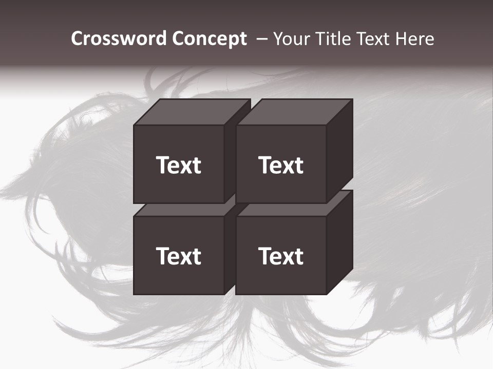 A Close Up Of A Black Hair On A White Background PowerPoint Template