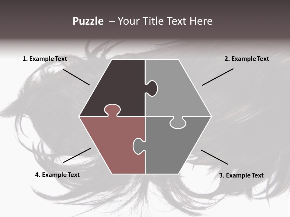 A Close Up Of A Black Hair On A White Background PowerPoint Template