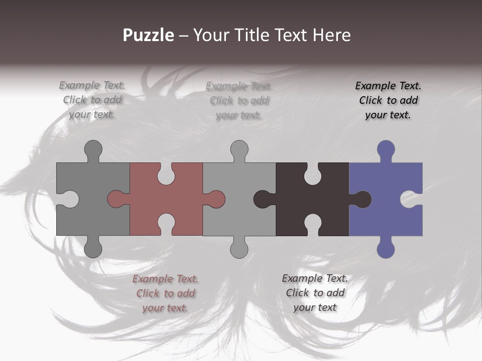 A Close Up Of A Black Hair On A White Background PowerPoint Template