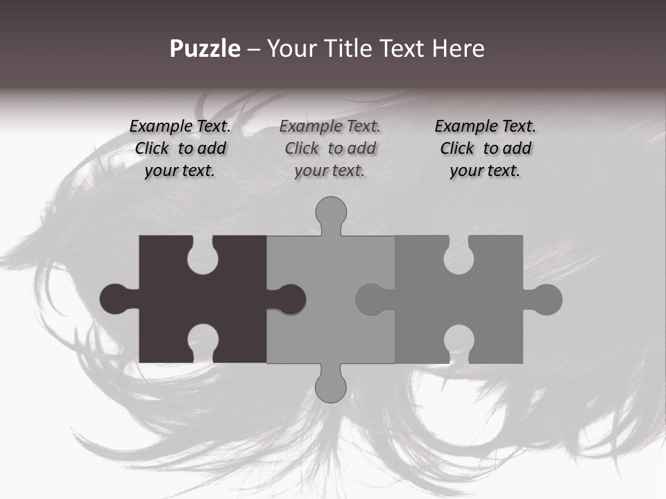 A Close Up Of A Black Hair On A White Background PowerPoint Template