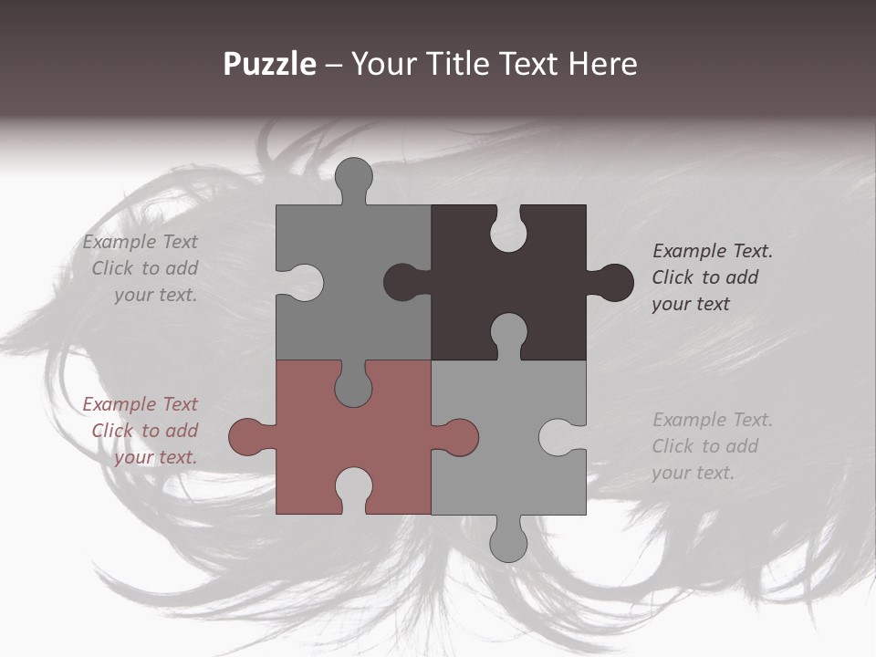 A Close Up Of A Black Hair On A White Background PowerPoint Template