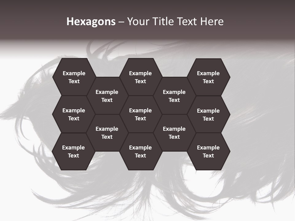 A Close Up Of A Black Hair On A White Background PowerPoint Template