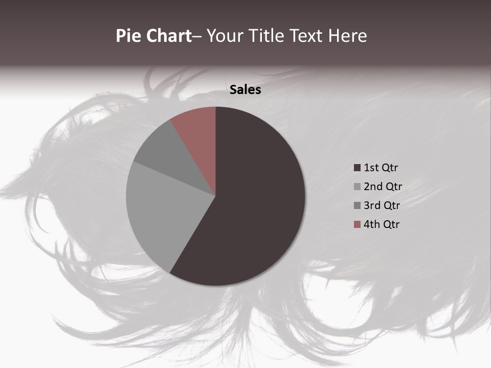 A Close Up Of A Black Hair On A White Background PowerPoint Template