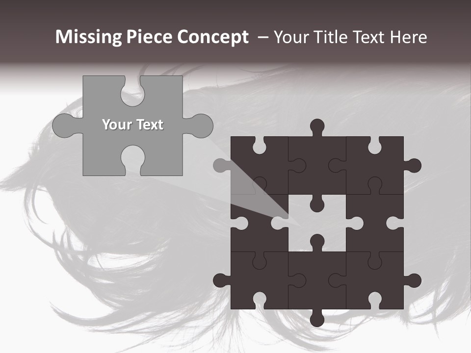 A Close Up Of A Black Hair On A White Background PowerPoint Template