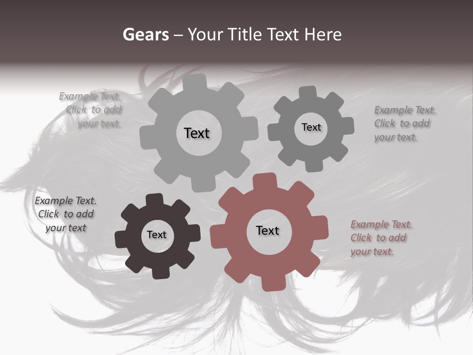 A Close Up Of A Black Hair On A White Background PowerPoint Template