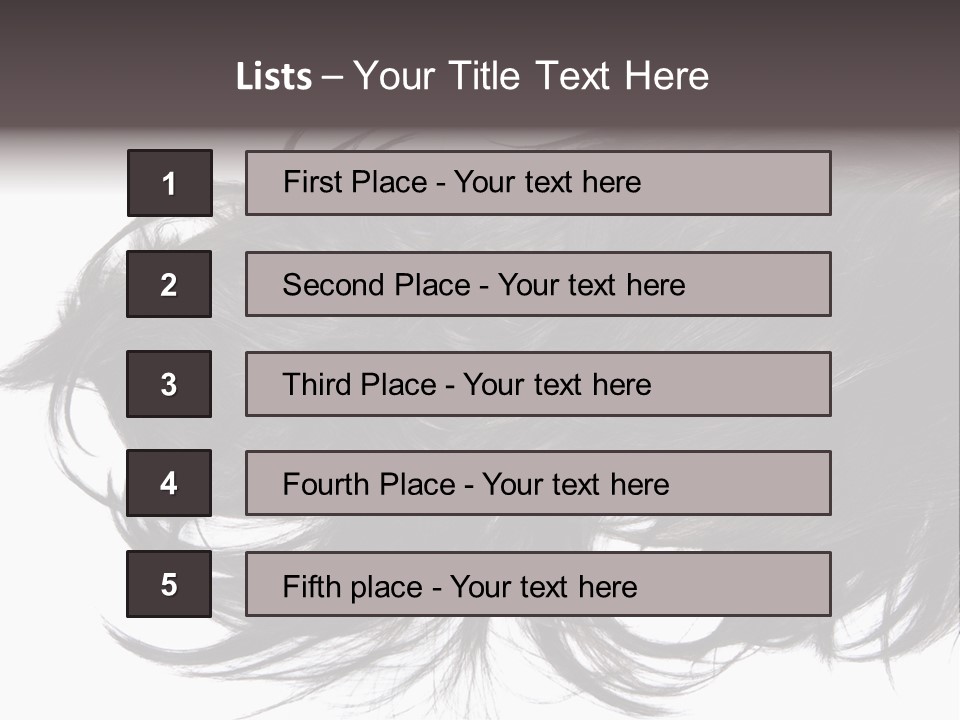 A Close Up Of A Black Hair On A White Background PowerPoint Template