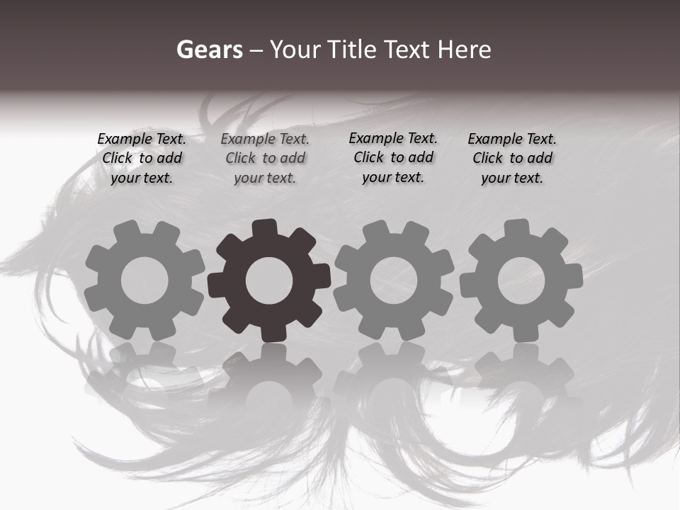 A Close Up Of A Black Hair On A White Background PowerPoint Template