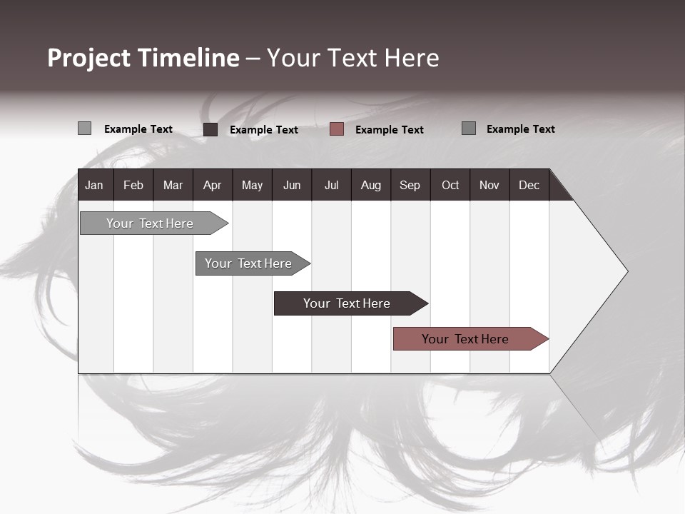 A Close Up Of A Black Hair On A White Background PowerPoint Template