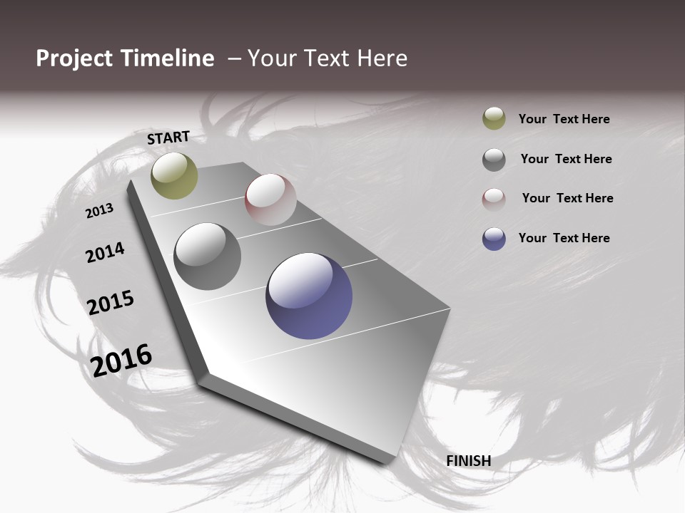 A Close Up Of A Black Hair On A White Background PowerPoint Template