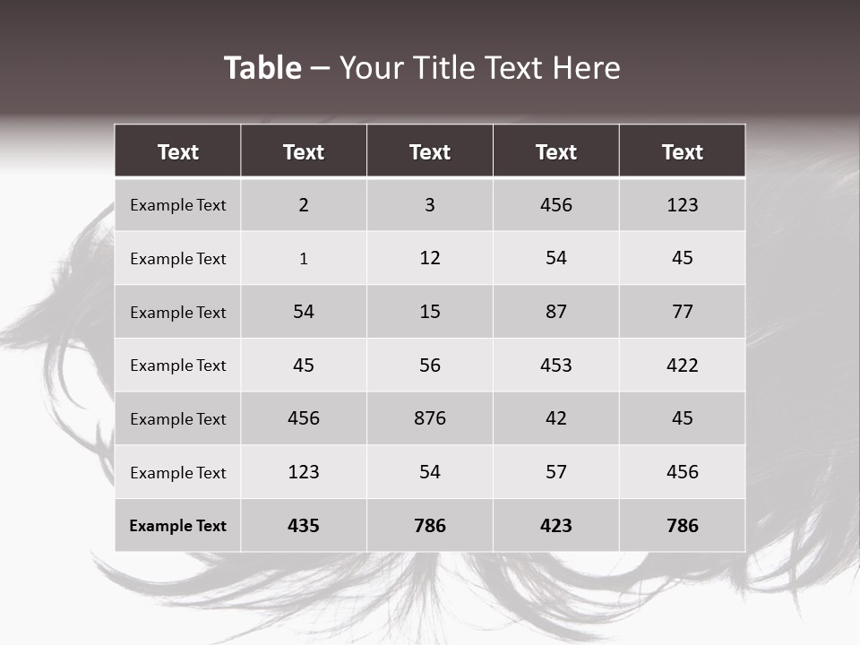 A Close Up Of A Black Hair On A White Background PowerPoint Template