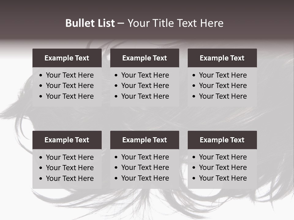 A Close Up Of A Black Hair On A White Background PowerPoint Template