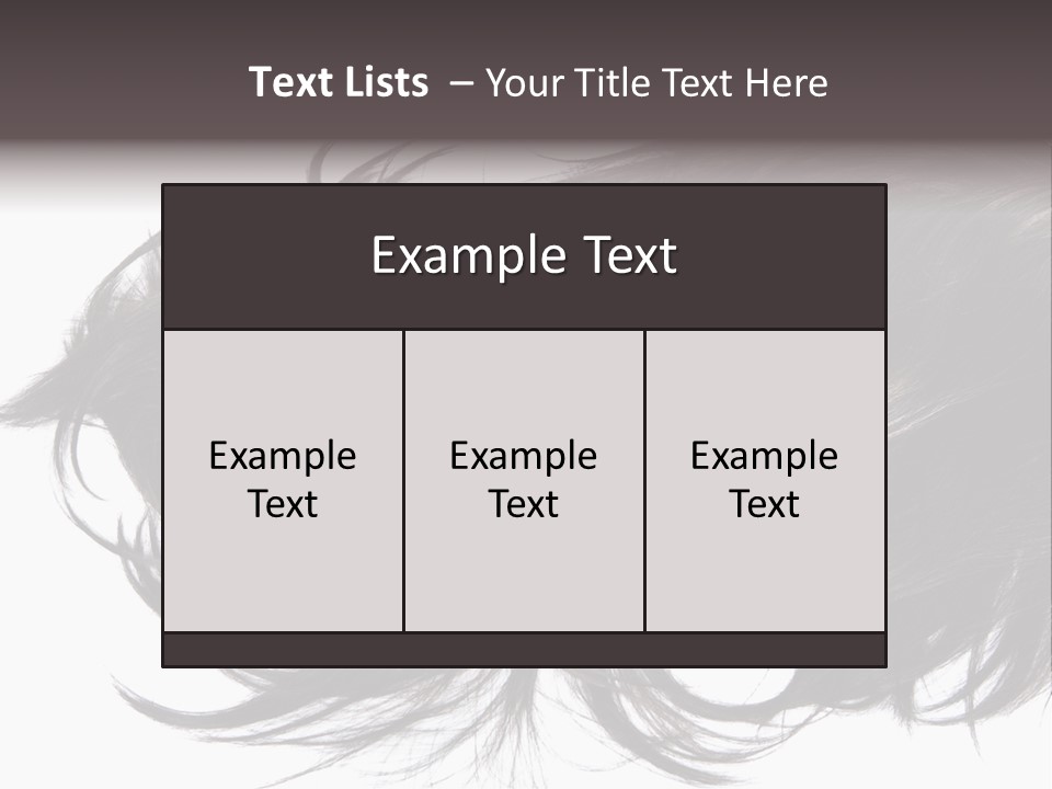 A Close Up Of A Black Hair On A White Background PowerPoint Template