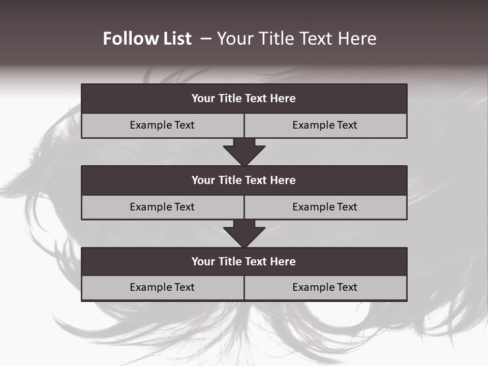A Close Up Of A Black Hair On A White Background PowerPoint Template