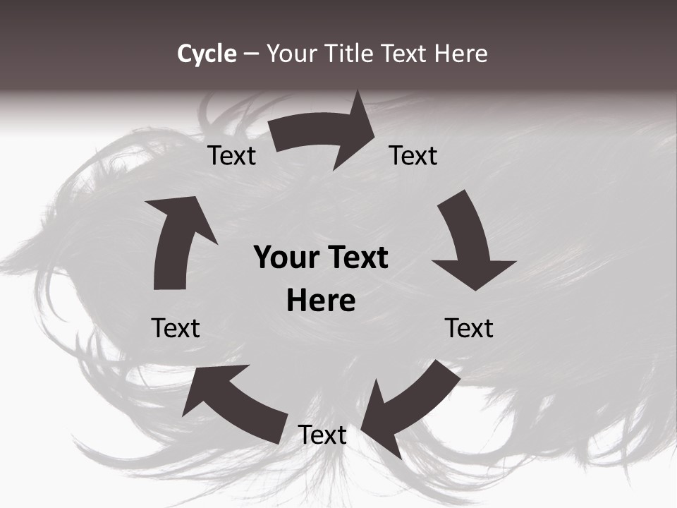 A Close Up Of A Black Hair On A White Background PowerPoint Template