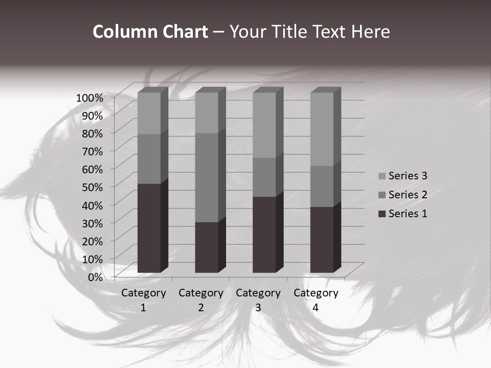 A Close Up Of A Black Hair On A White Background PowerPoint Template
