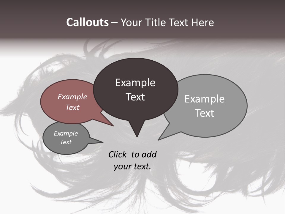 A Close Up Of A Black Hair On A White Background PowerPoint Template