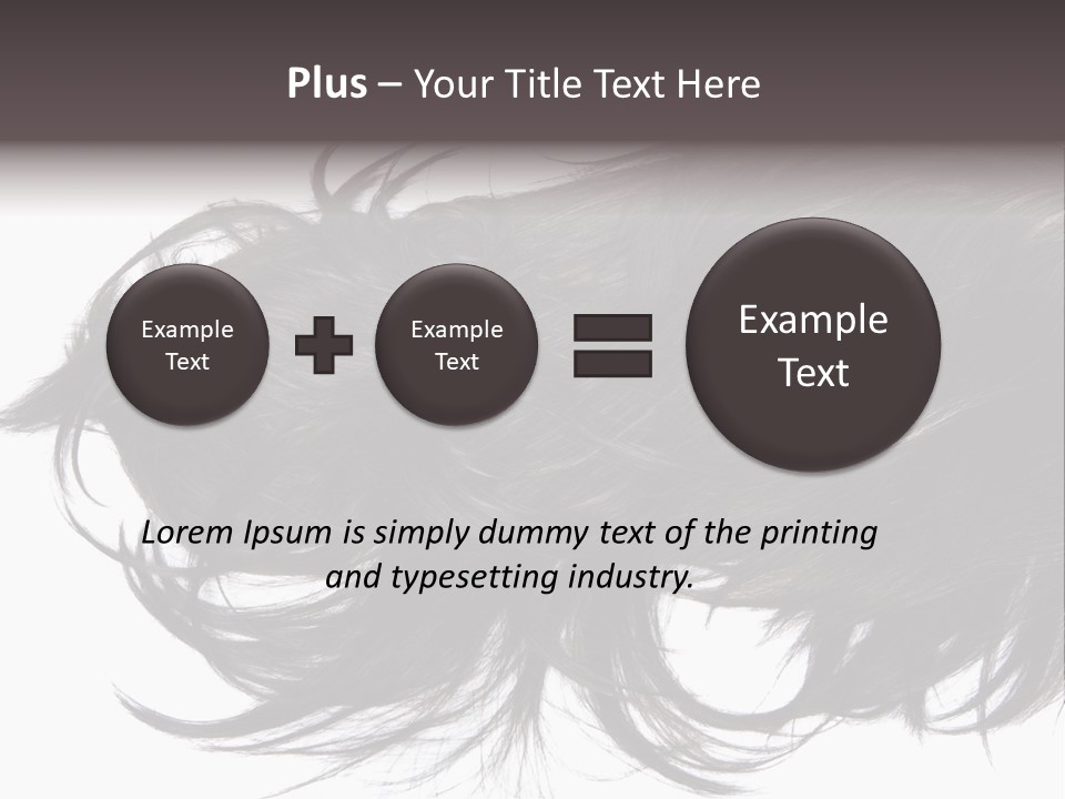A Close Up Of A Black Hair On A White Background PowerPoint Template