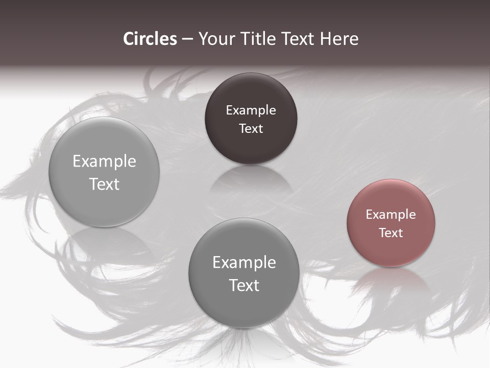 A Close Up Of A Black Hair On A White Background PowerPoint Template