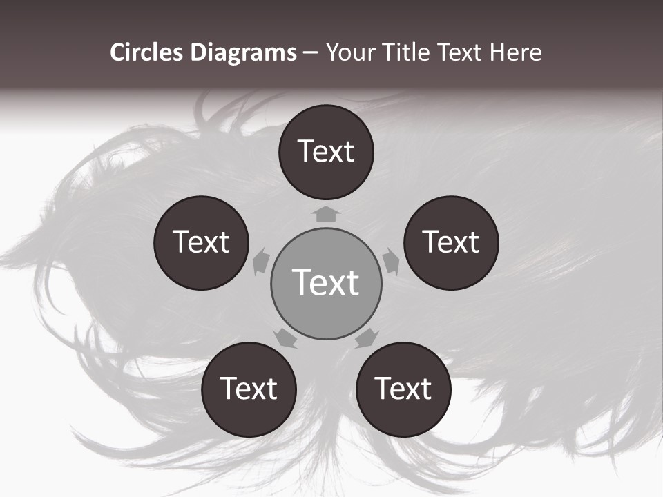 A Close Up Of A Black Hair On A White Background PowerPoint Template