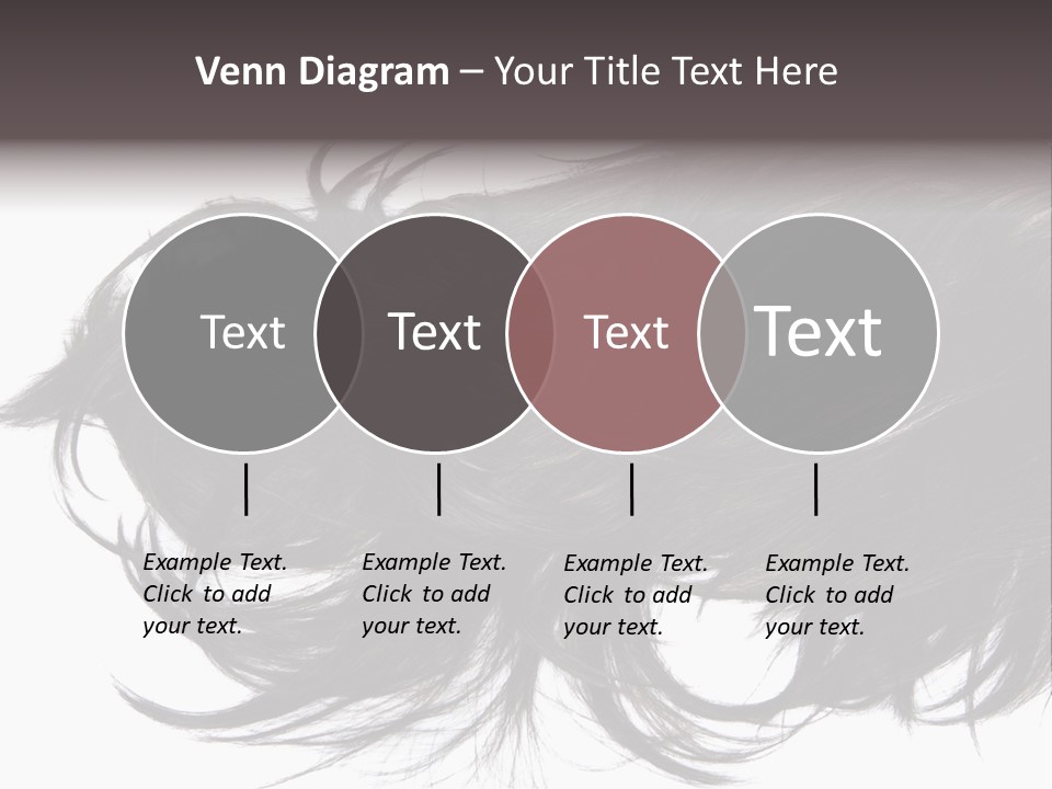 A Close Up Of A Black Hair On A White Background PowerPoint Template