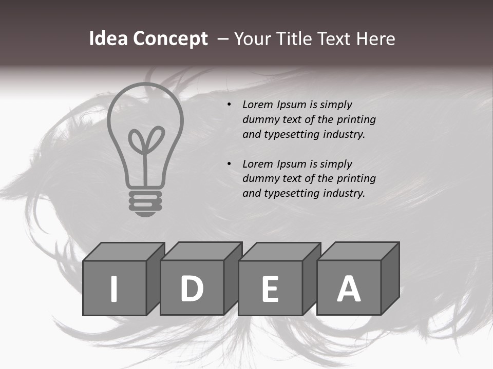 A Close Up Of A Black Hair On A White Background PowerPoint Template