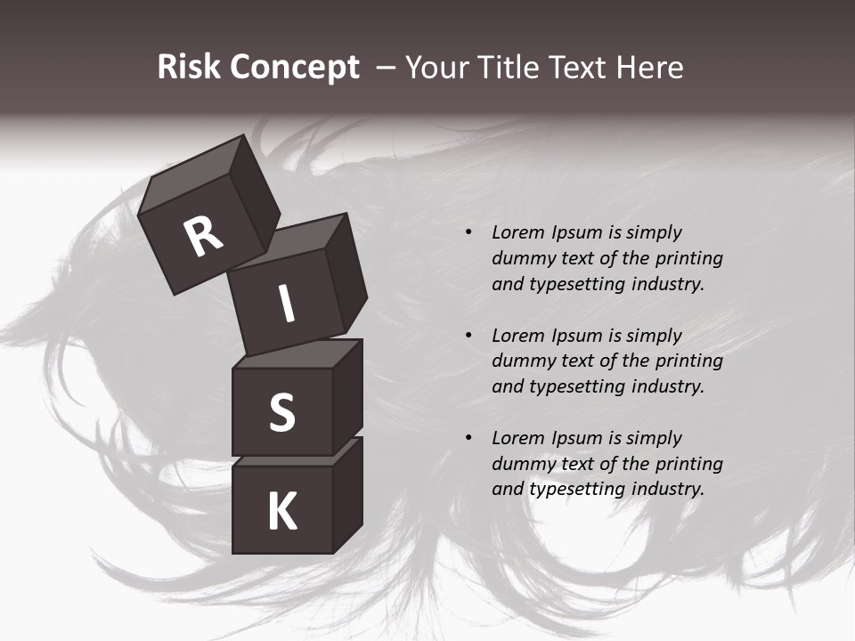 A Close Up Of A Black Hair On A White Background PowerPoint Template