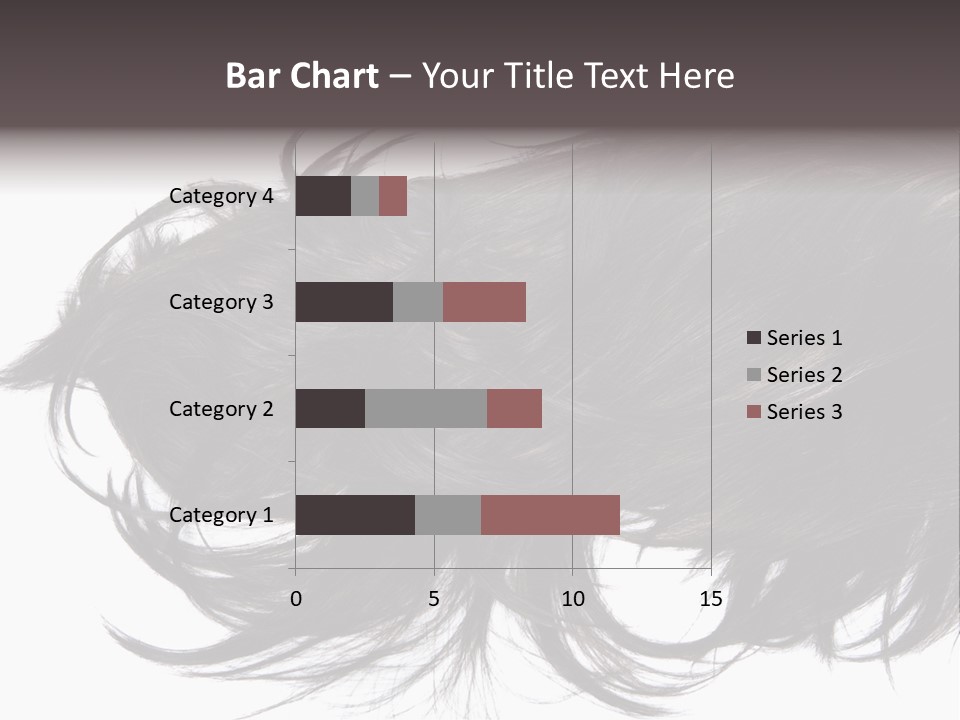 A Close Up Of A Black Hair On A White Background PowerPoint Template