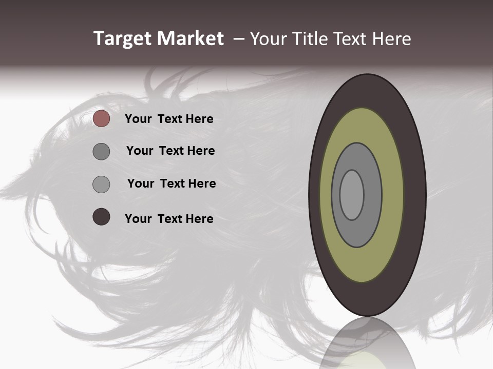 A Close Up Of A Black Hair On A White Background PowerPoint Template