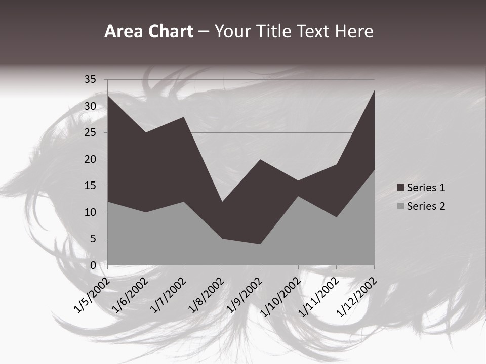A Close Up Of A Black Hair On A White Background PowerPoint Template