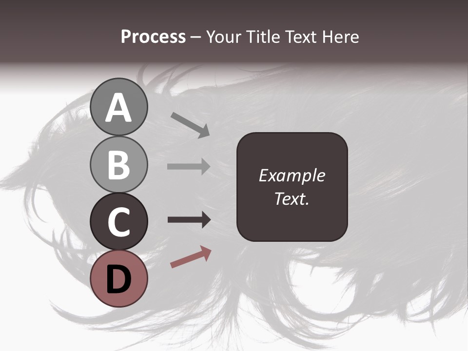 A Close Up Of A Black Hair On A White Background PowerPoint Template